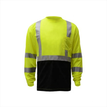 High visibility long sleeve safety reflective work shirt
